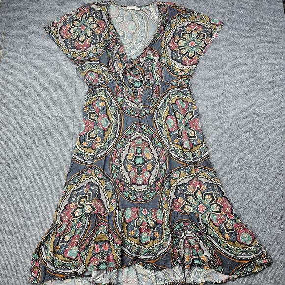 Johnny Was Dress Womens XXL Spezia Boho Floral Tie Front Coastal Fairy Romantic - Picture 2 of 10